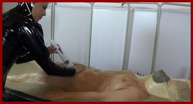 scene from fetish clinic where women in vacuum bed PT 2