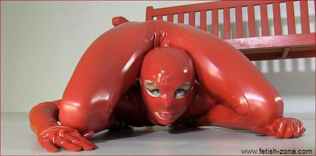 Fantastic flexibility girls in red latex [HD 720p]