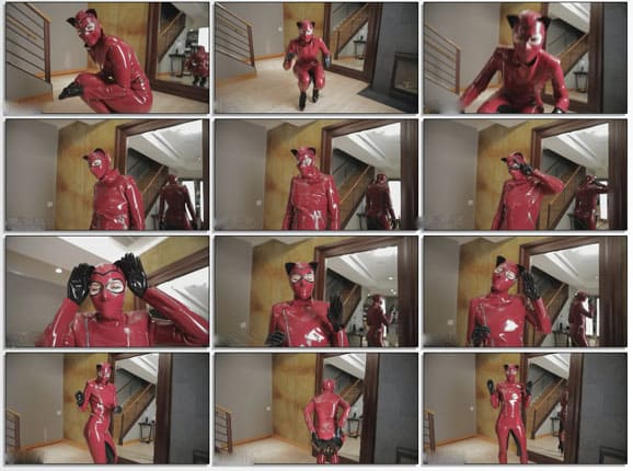 Rope Candy - Sexykitten in red latex - FULL HD 1080p