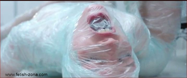 Breath play sex in a plastic wrapper - MP4